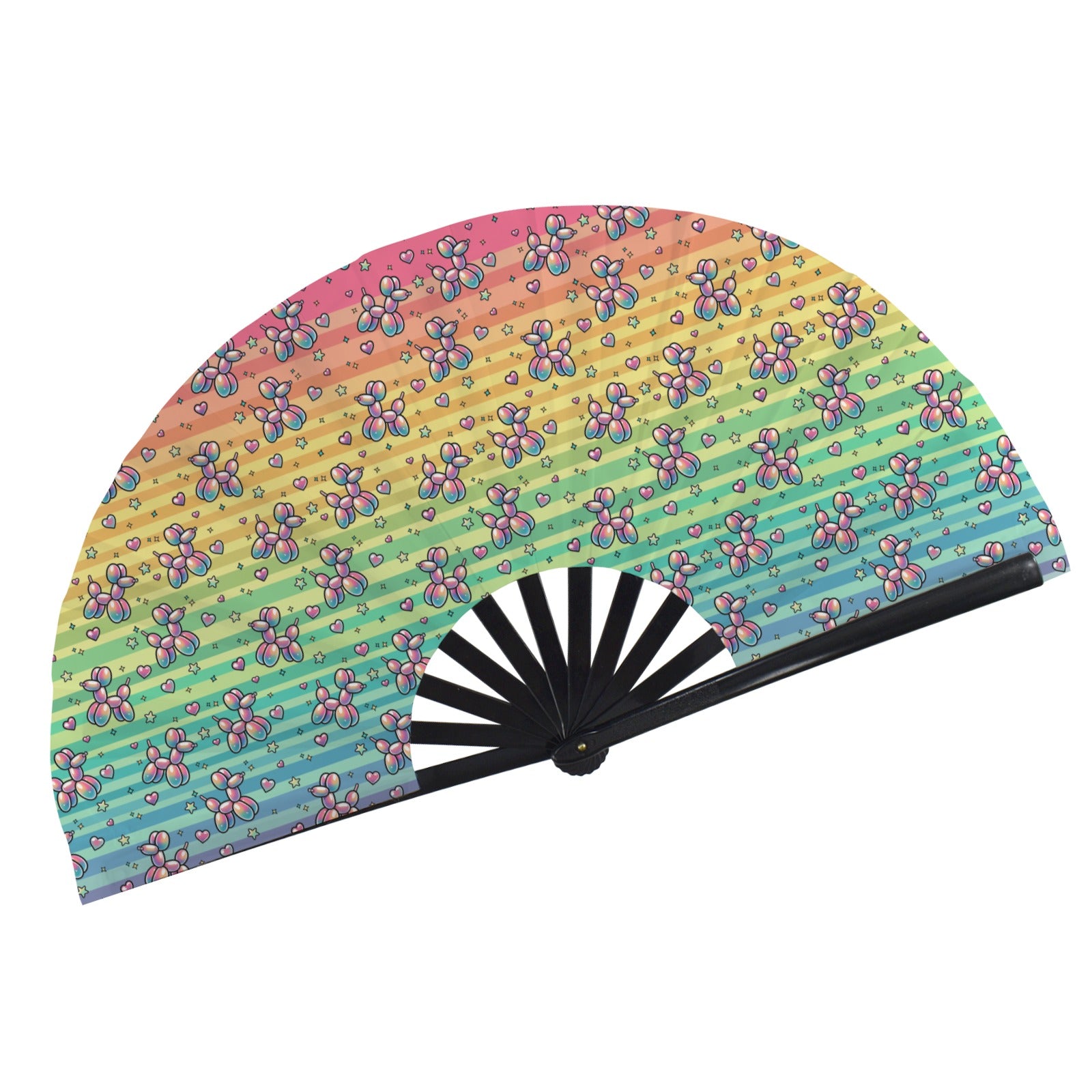 Retro Rainbow Folding Clack Fan