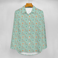 Garden Party Pup Women's Long Sleeve Button-Up Blouse