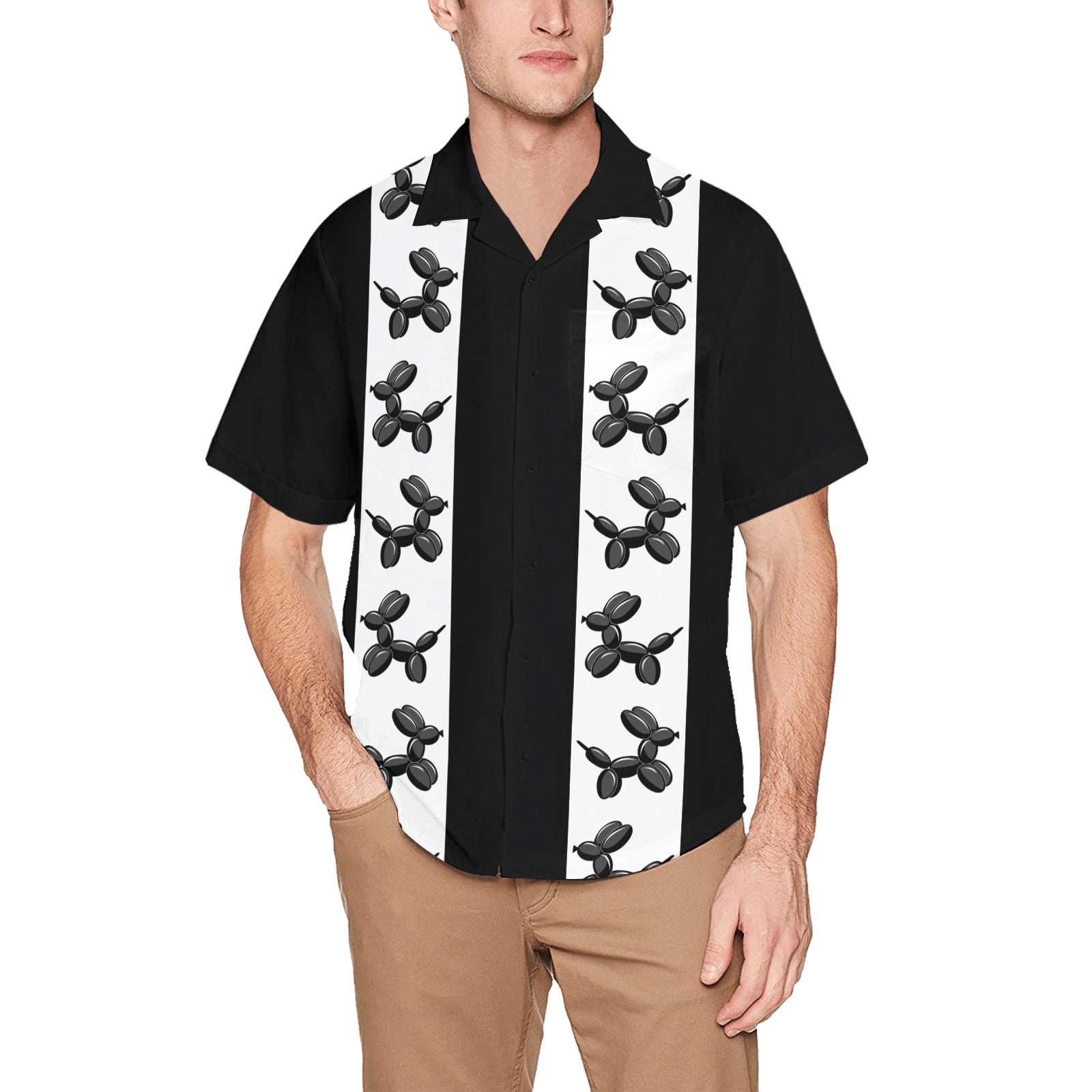 Balloon Dogs Men's Hawaiian Shirt with Chest Pocket